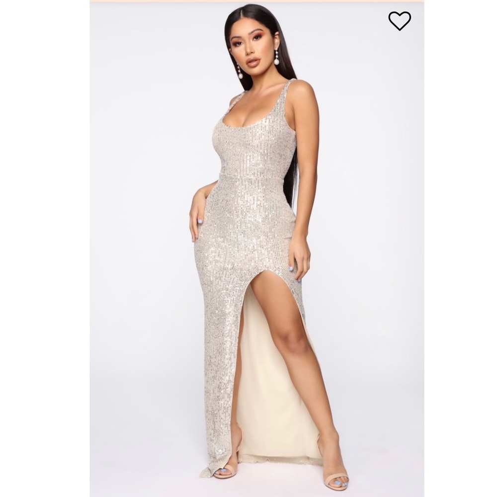 Family affair sequin dress silver